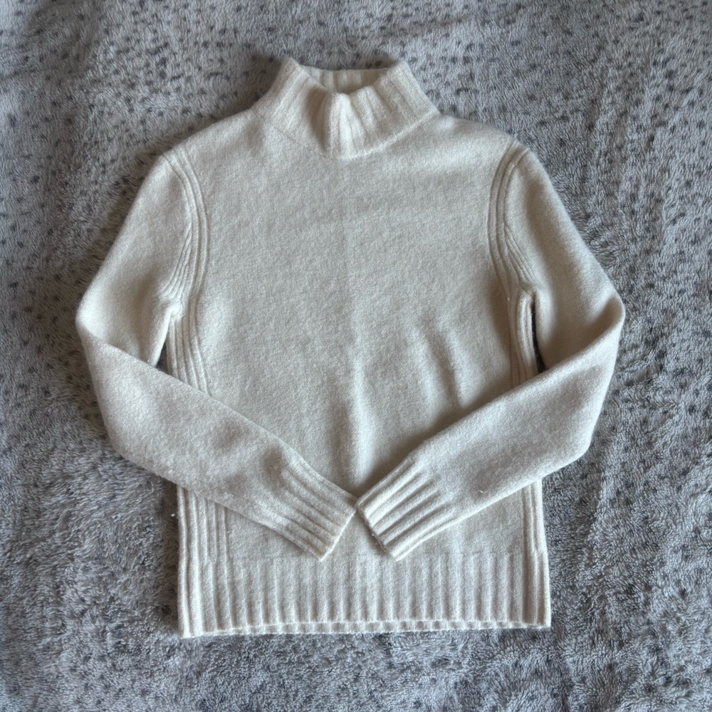 J. Crew | Set of 2 | Classic Mock Neck Sweaters | Cream & Light Gray | Size XS - Picture 3 of 8